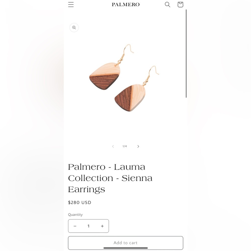 Pink resin and wood earrings Sienna Earrings from the Lauma Collection - Picture 9 of 9